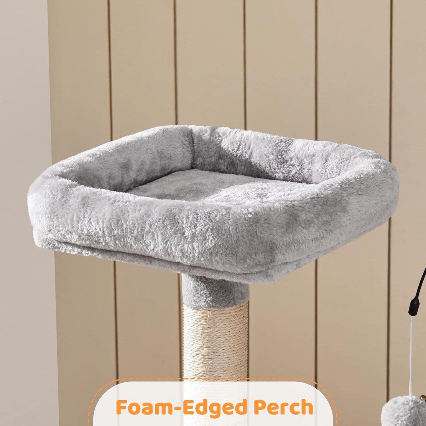 Yaheetech Cat Tree, 53.5 Inch Pet Play House with Sisal Scratching Posts, Condo, Perches, Wide Platform for Indoor Kittens/Adult Cats, Light Gray