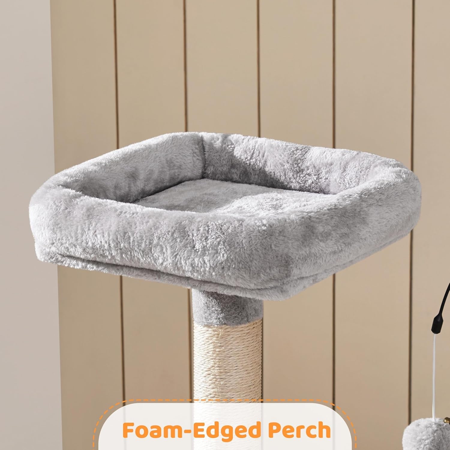 Yaheetech Cat Tree, 53.5 Inch Pet Play House with Sisal Scratching Posts, Condo, Perches, Wide Platform for Indoor Kittens/Adult Cats, Light Gray