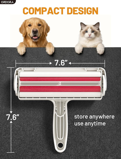 Pet Hair Removal Tool: Reusable Lint Roller for Pet Hair - Portable Pet Hair Remover - Dog and Cat Hair Remover for Couch, Bedding, Car, Rugs & Furniture, Eco-Friendly, for Multi-Pet Homes